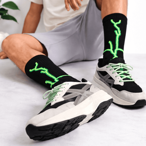 -Lightning 2.0 Bolt Socks - Black Neon-