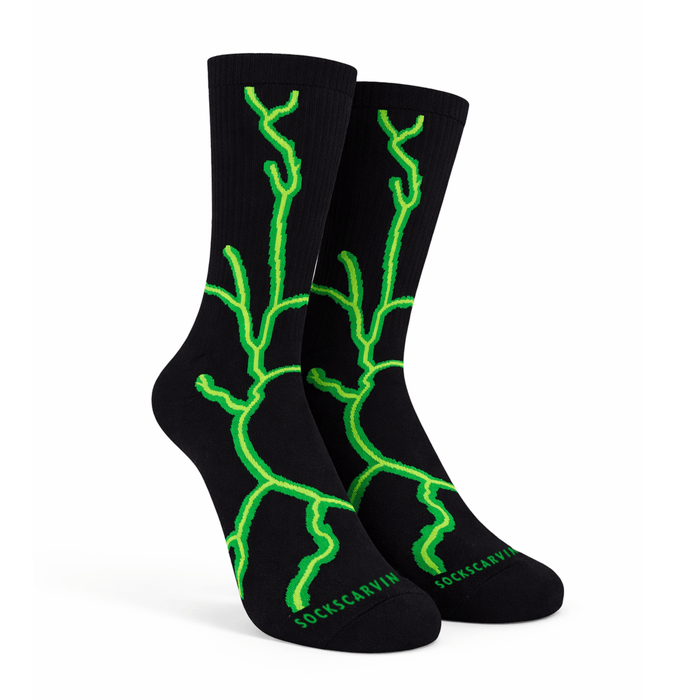 -Lightning 2.0 Bolt Socks - Black Neon-