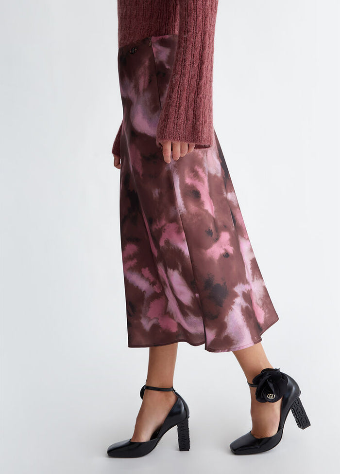 Liu Jo Gonna Longuette Rose Clouds Multicolore Donna