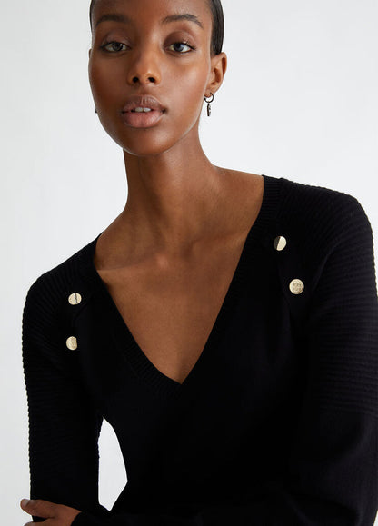 Liu Jo Maglia V Neck Nero Donna