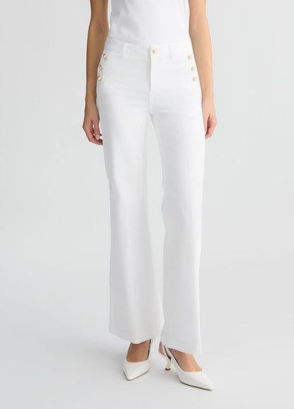 Liu Jo Pantaloni Flaire Stretch Bianco Donna