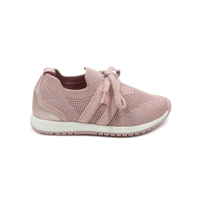 L'Amour Toddler Girls Lizzie Pink Fly Knit Sneaker - Casual Athletic Shoe
