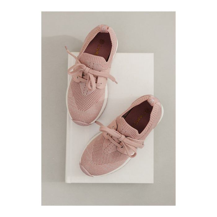 L'Amour Toddler Girls Lizzie Pink Fly Knit Sneaker - Casual Athletic Shoe