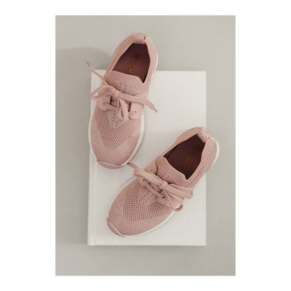 L'Amour Toddler Girls Lizzie Pink Fly Knit Sneaker - Casual Athletic Shoe
