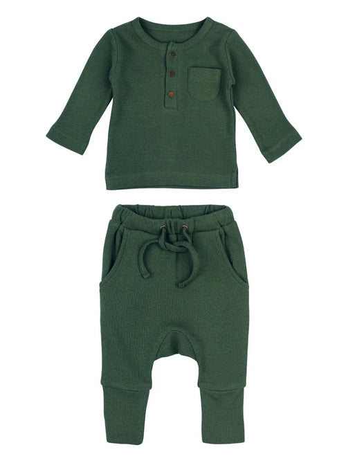 L'ovedbaby – Evergreen Organic Thermal Henley & Jogger Set