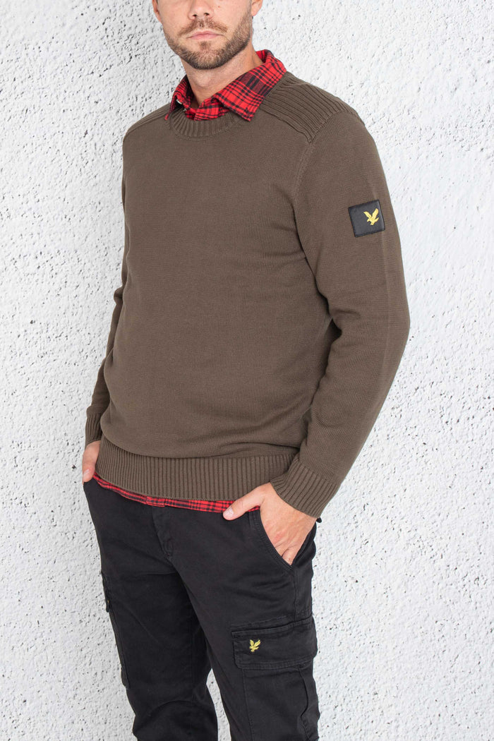 Lyle & Scott Pull Girocollo Verde Uomo