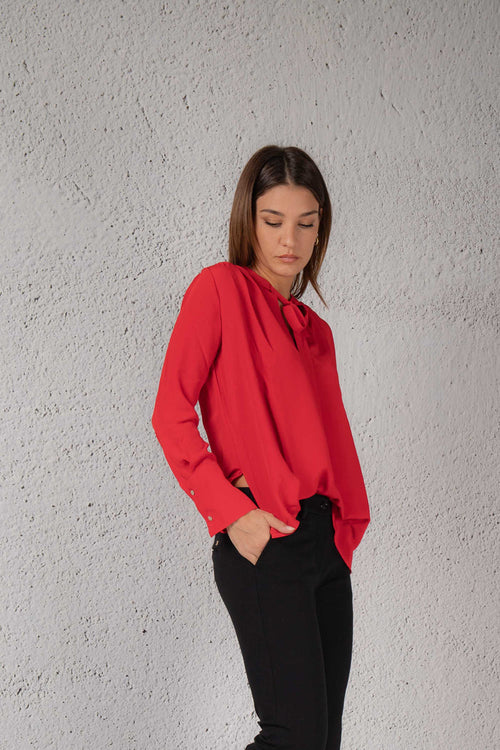 Mason's Camicia Con Fiocco Rosso Donna