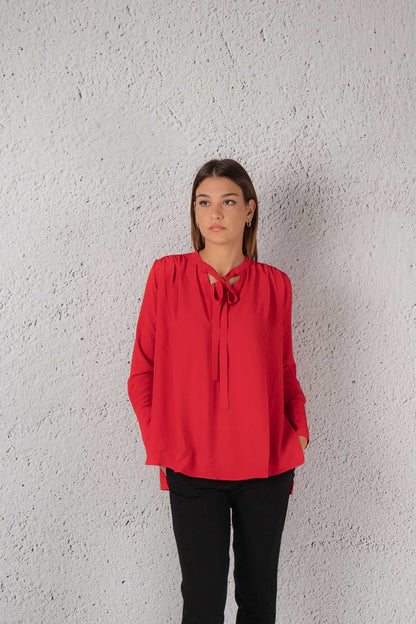 Mason's Camicia Con Fiocco Rosso Donna