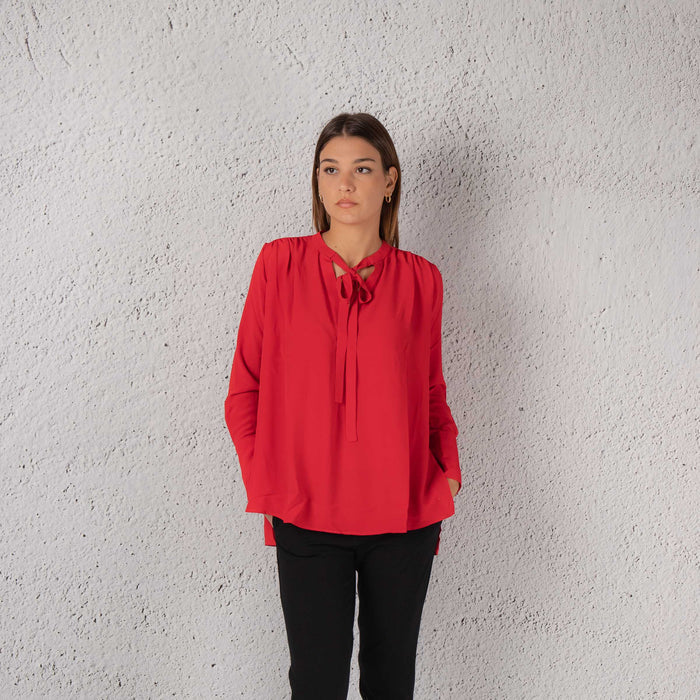 Mason's Camicia Con Fiocco Rosso Donna