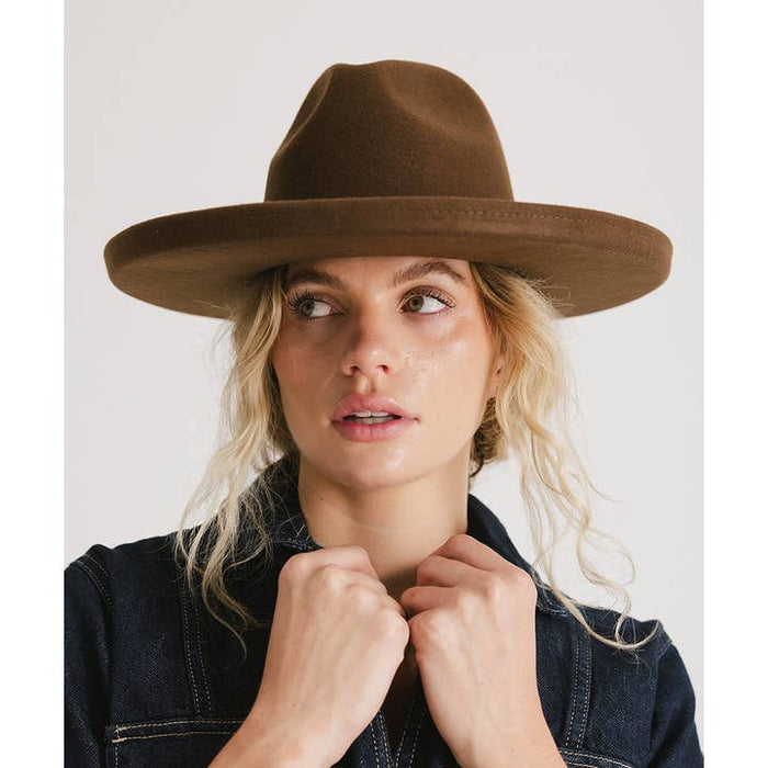 Maude Pencil Brim Hat - Chocolate