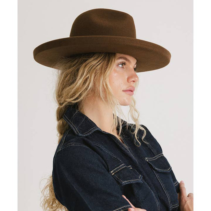 Maude Pencil Brim Hat - Chocolate