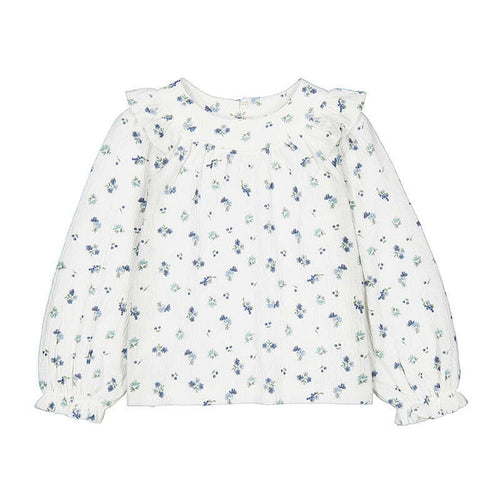 Mayoral – Bambula Printed Blouse in Blue Flowers