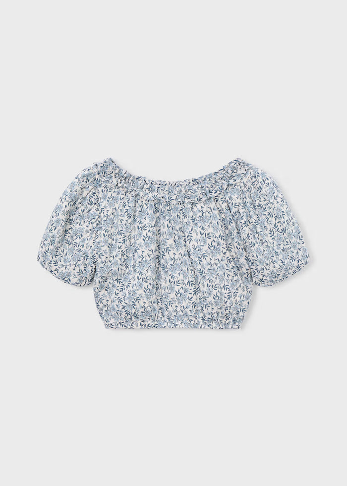 Mayoral – Printed Top in Sky Blue