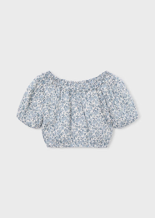 Mayoral – Printed Top in Sky Blue