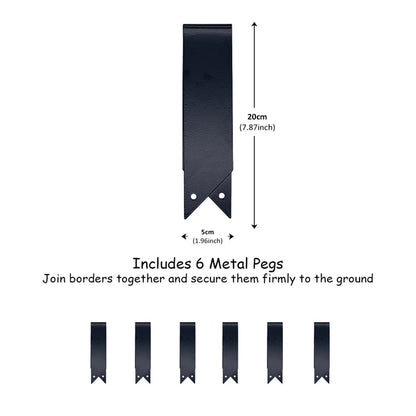 Clips for grey metal edge 15cm high with dimensions on a white background