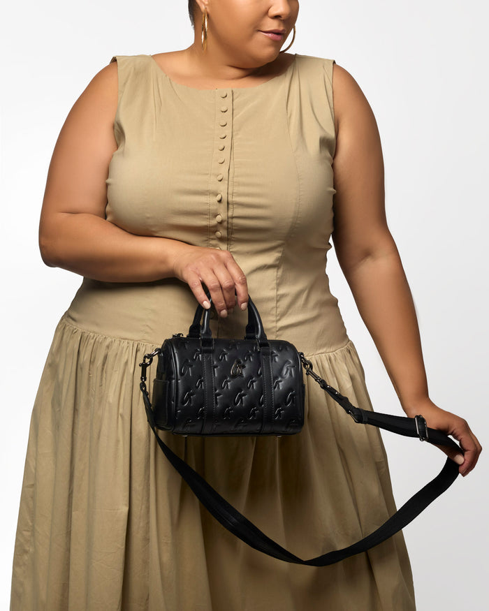 MINI MONOGRAM GAL BOSTON BAG - BLACK