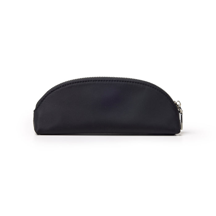 Sleek black mini nylon pouch with a zip closure, perfect for organizing small essentials in style.