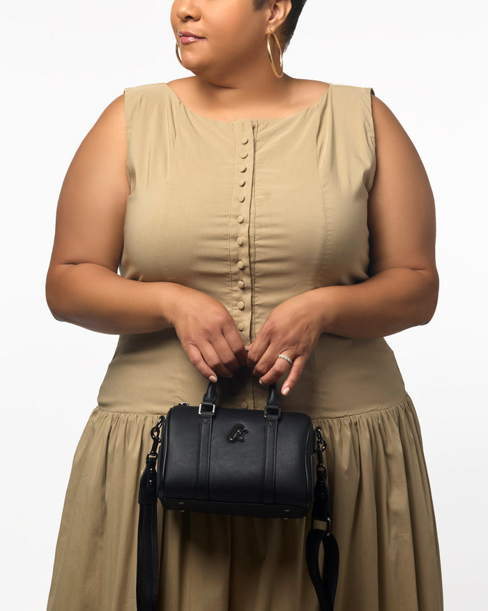 MINI STANDARD GAL BOSTON BAG - BLACK