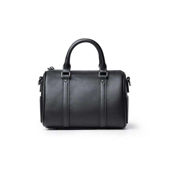 Mini Standard Gal Boston Bag in black, featuring a sleek design with dual handles and stylish accents.