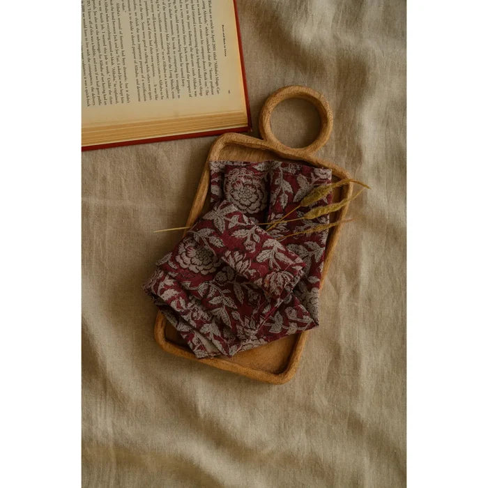 Minimalist Linen Rio Napkin in Rio Red Block Print