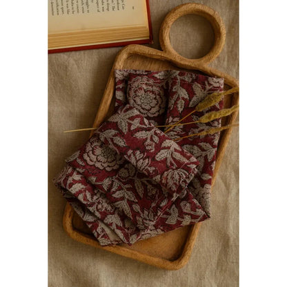 Minimalist Linen Rio Napkin in Rio Red Block Print