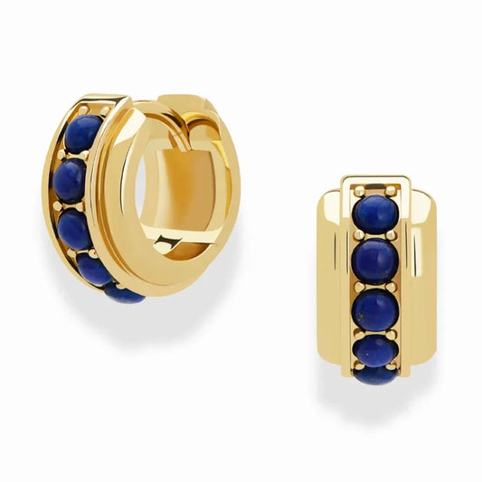 Mod + Jo - Evy Raised Gemstone Hoops in Lapis
