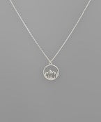 Mountain Cutout Necklace- Rhodium