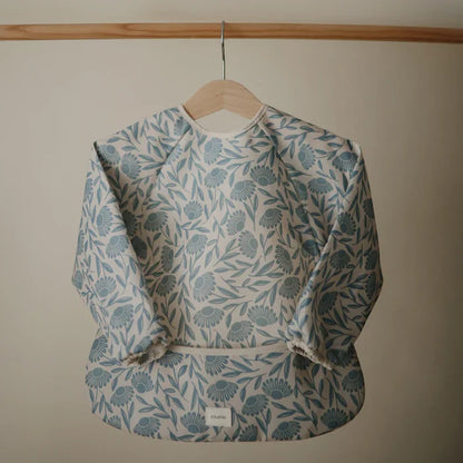 Mushie - Long Sleeve Bib in Blue Flowers