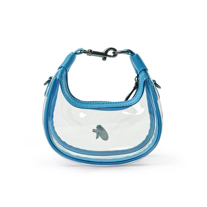 Clear hobo bag in Honolulu blue with a stylish design and a unique charm, perfect for a chic, modern look.