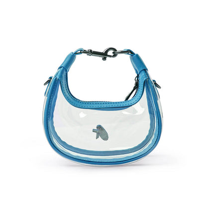 Clear hobo bag in Honolulu blue with a stylish design and a unique charm, perfect for a chic, modern look.