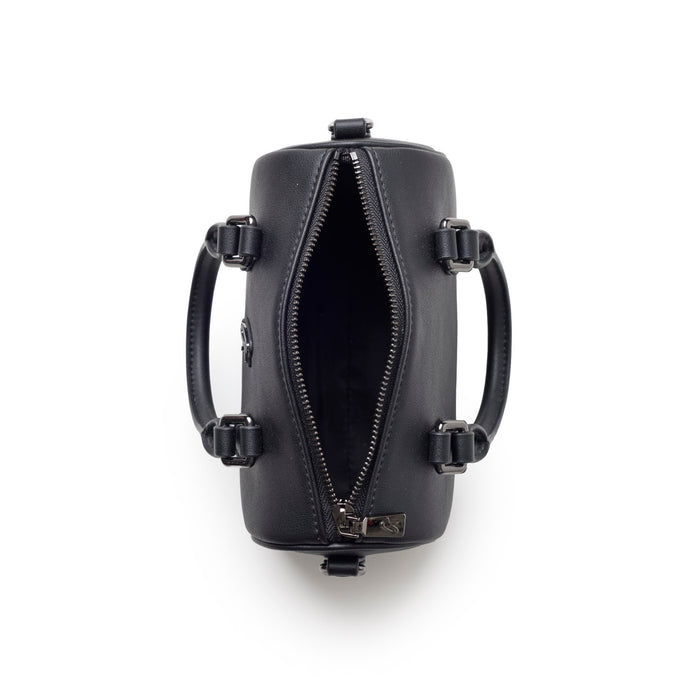 Top view of the NANO STANDARD GAL BOSTON BAG in black, featuring a zippered closure and dual handles.