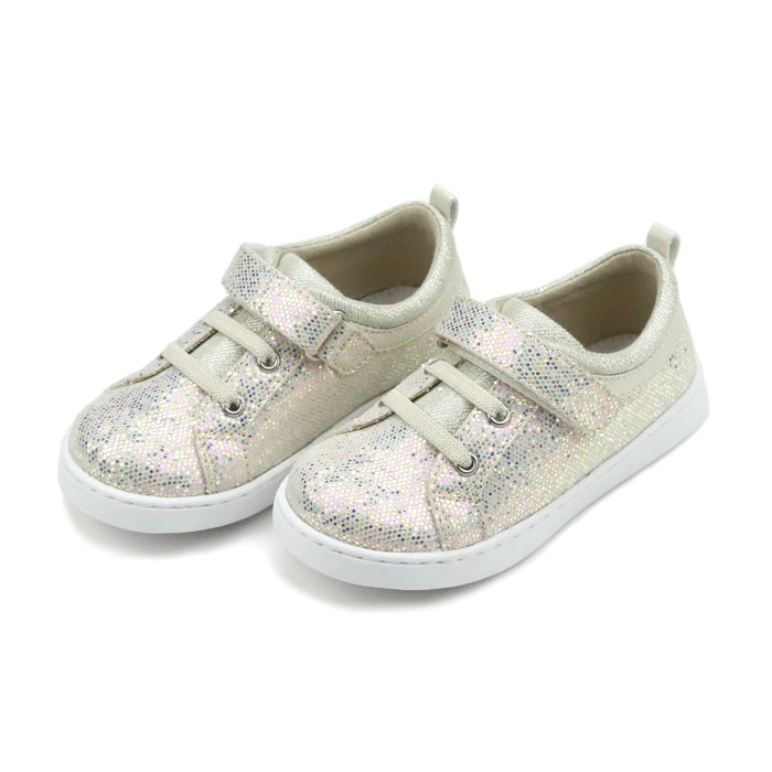 Natalie Toddler Girl's Silver Sparkly Sneaker - L'Amour Shoes