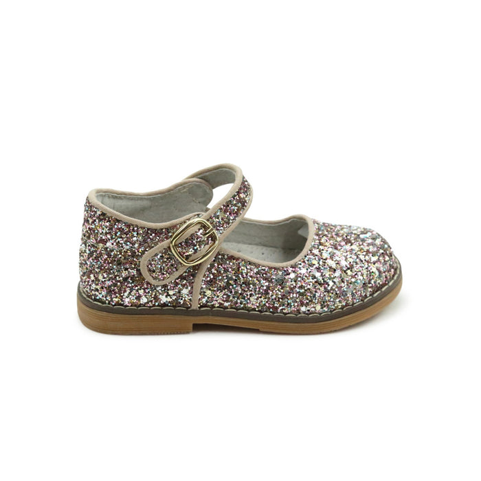Toddler Girl's Sparkle Glitter Mary Jane Shoe - L'Amour Shoes - Natasha in Glitter Multi Pink