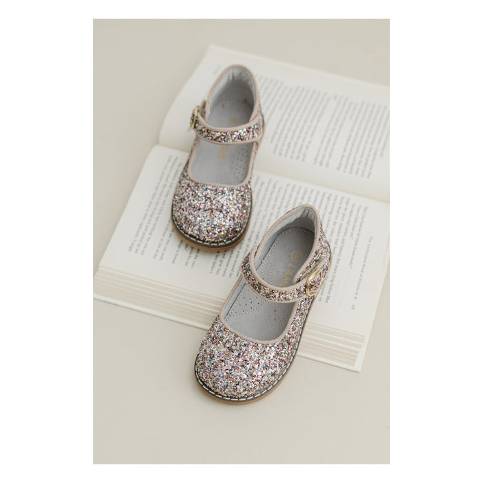 Toddler Girl's Sparkle Glitter Mary Jane Shoe - L'Amour Shoes - Natasha in Glitter Multi Pink