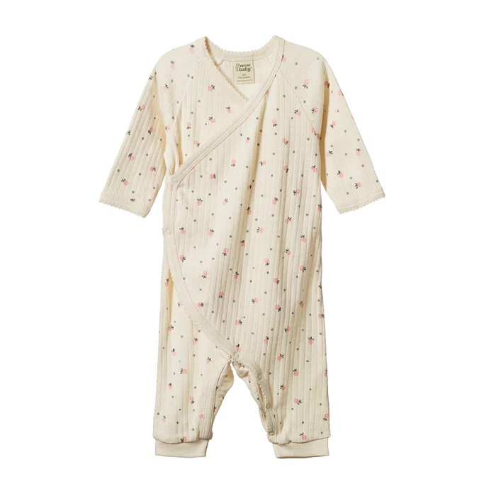 Nature Baby – Pointelle Kimono Stretch and Grow in Posey