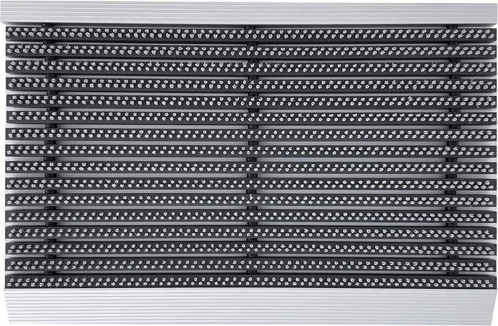 Nicoman Aluminium Door Mat with Slats & Grey Brushes
