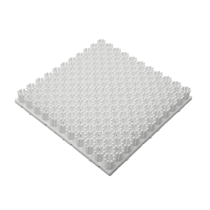 A close up of the whit ski mat on a white background