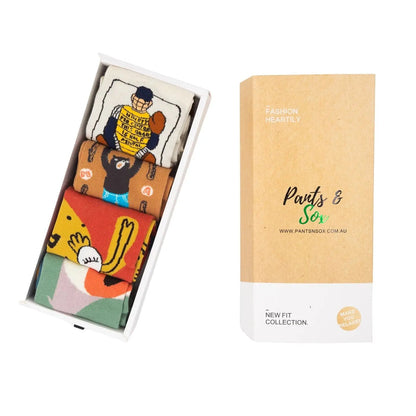 Bears Paint Cartoon Crew Socks Gift Box - Pantsnsox