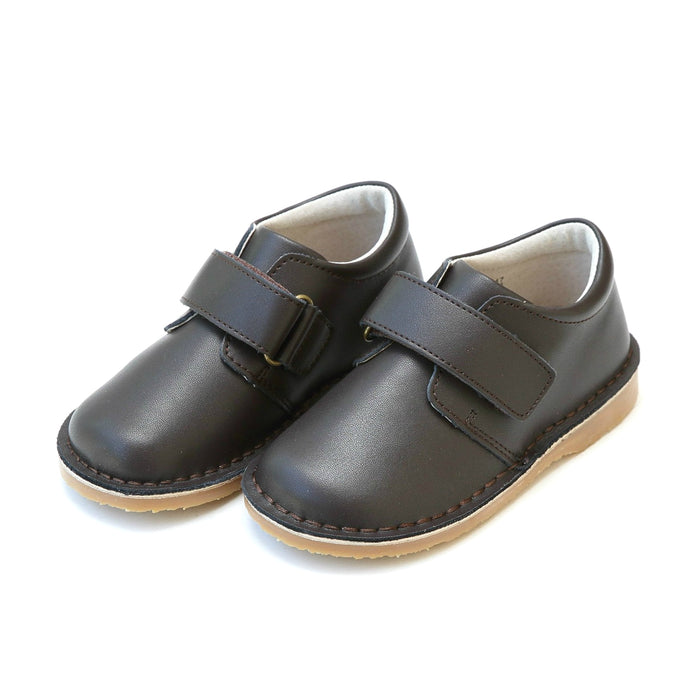 Oliver Boys Chocolate Stitch Down Velcro Boot - L'Amour Shoes - Boys Boots