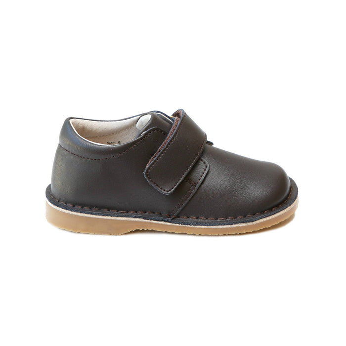 Oliver Boys Chocolate Stitch Down Velcro Boot - L'Amour Shoes - Boys Boots