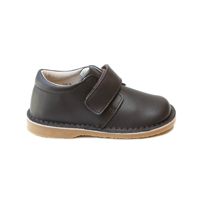 Oliver Boys Chocolate Stitch Down Velcro Boot - L'Amour Shoes - Boys Boots