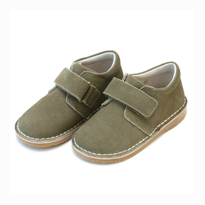 Oliver Boys Olive Suede Stitch Down Velcro Boot - L'Amour Shoes - Boys Boots