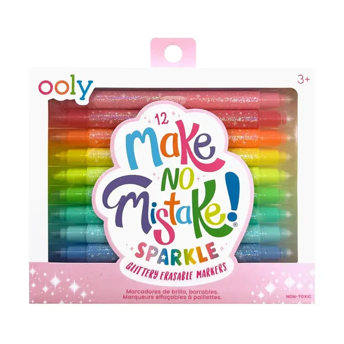 Ooly – Make No Mistake Glittery Erasable Markers Set of 12