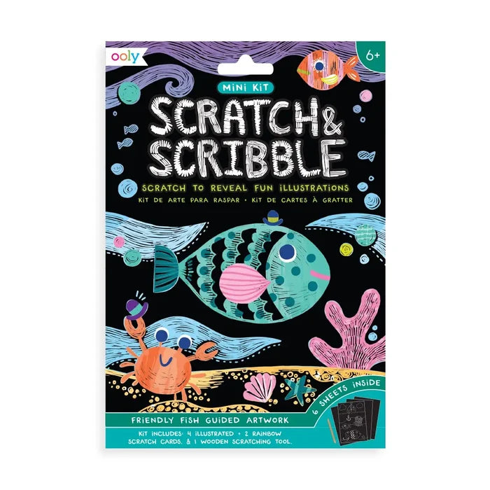 Ooly – Scratch & Scribble Art Mini Kit: Friendly Fish