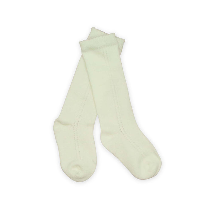 Milk Openwork Knee Socks - L'Amour Shoes