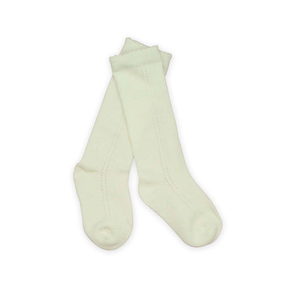 Milk Openwork Knee Socks - L'Amour Shoes