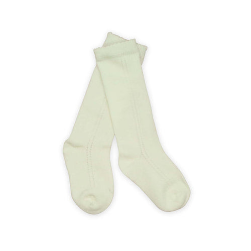 Milk Openwork Knee Socks - L'Amour Shoes