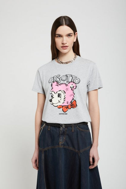 Ottod'ame T-shirt M/m Jersey Orsetto Grigio Donna