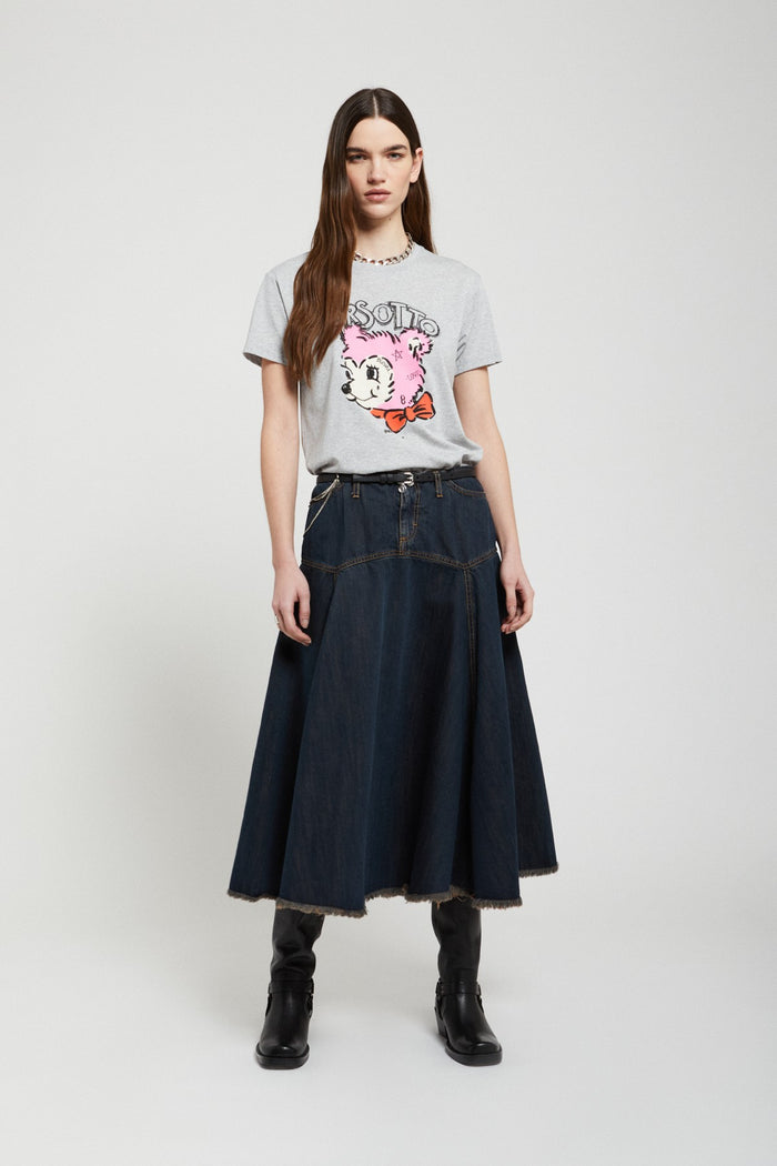 Ottod'ame T-shirt M/m Jersey Orsetto Grigio Donna