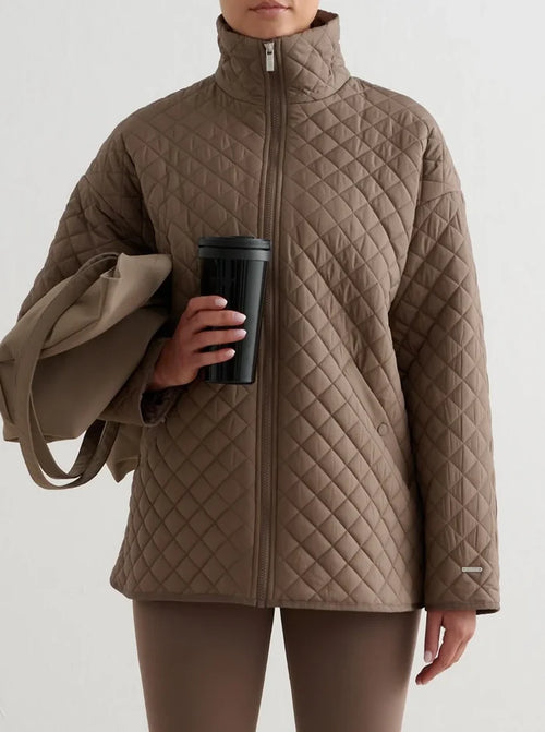 Oversized Quilted Jacket in Nougat